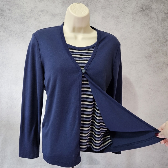 VINTAGE Steven Ross Layered Look Long Sleeve Sweater - Picture 2 of 8